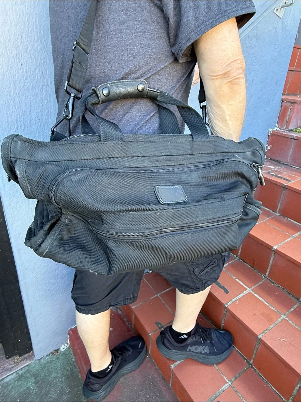 Rare Vintage TUMI Alpha Small Gym Duffel Travel Bag 18x9x8 Black Ballistic Nylon